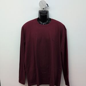 True Classic Men's Long Sleeve T Shirt Size XL Burgundy